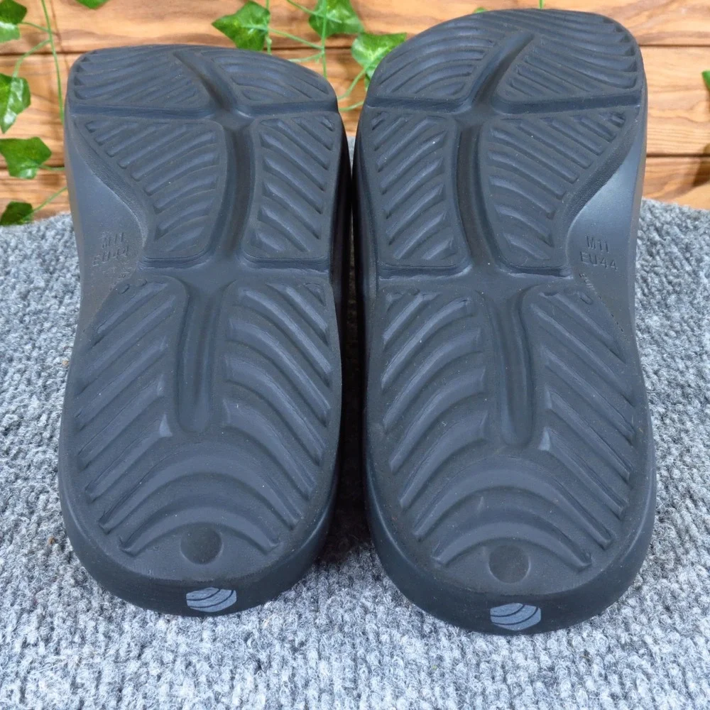 HUHV Recovery Slides Mens Sandals Size 11 Casual Post-Workout Comfort Black Foam